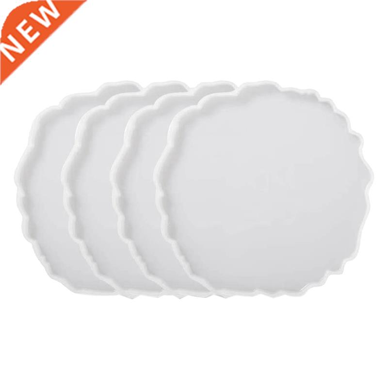 4 Pcs Silicone Agate Coaster Resin Casting Making Mold,Coast