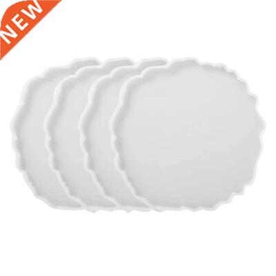 4 Pcs Silicone Agate Coaster Resin Casting Making Mold,Coast
