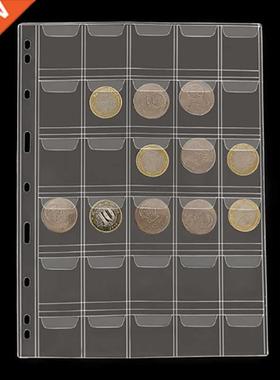 1 Sheet 30 Pockets Plastic Coin Holders Storage Collection