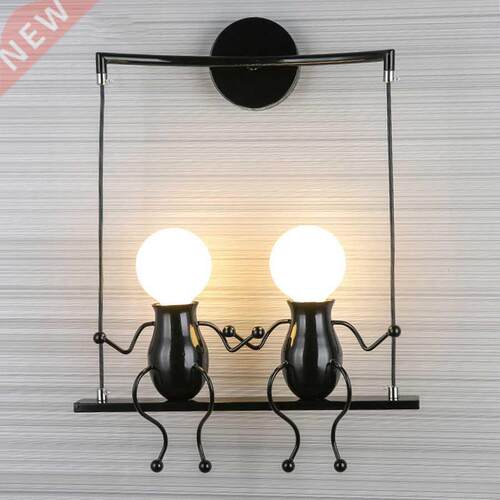 E27 Creative Iron LED Wall Lamp Cartoon Robot LED Wall Light