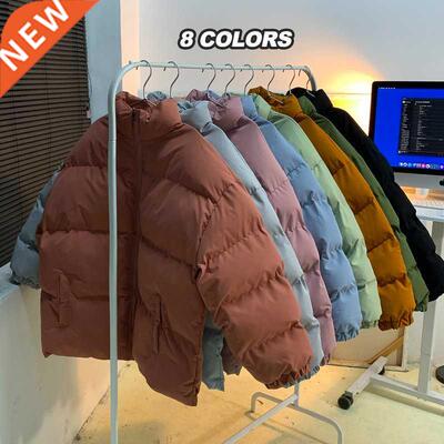 2021 Men Harajuku Colorful Bubble Coat Winter Jacket Fashion