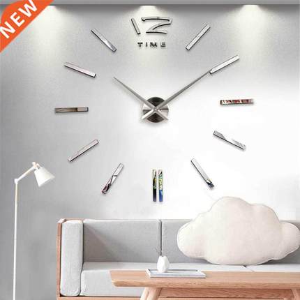 3D Wall Clock Modern Design  Acrylic Mirror Wall Stickers