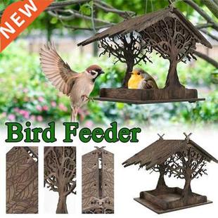 Vintage Wooden Gden Bird House Bird Feeder Lure Bird