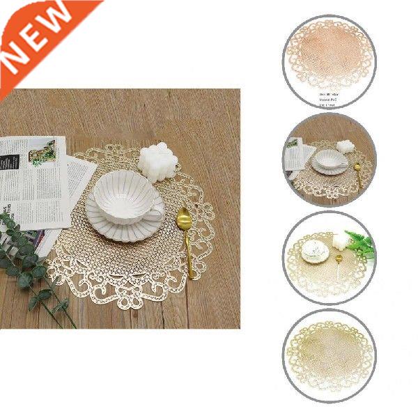 Table Mat Hibiscus Flower Bronzing PVC Placemat Hollow