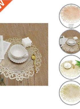 Table Mat Hibiscus Flower Bronzing PVC Placemat Hollow