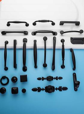 DXS Black Handles for Furniture Cabinet Knobs and Handles Ki