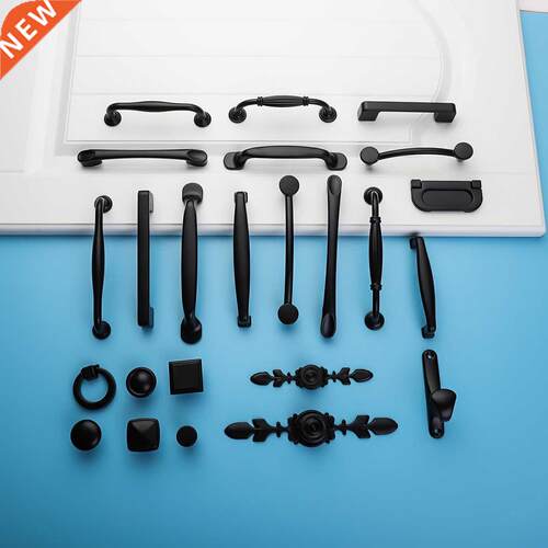 DXS Black Handles for Furniture Cabinet Knobs and Handles Ki