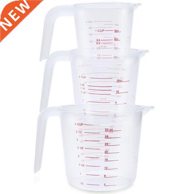 3pc Plastic Measuring Jug Set Large 4 Cup, 2 Cup and 1 Cup C