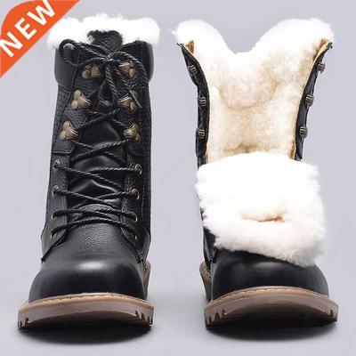 Natural Wool Wnter Boots Warmest Handmade Men Wnter Shoes