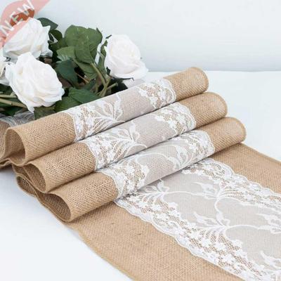 Vintage Valentine	s Day Burlap Table Runner Wedding N