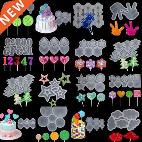 Number 0-9 Lollipop Heart Silicone Mold DIY Handmade Chocola
