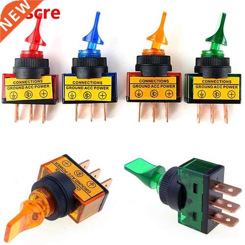 1PCS Automotive Toggle Switch 3 Pin ON-OFF with LED Light DC