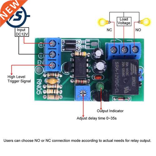 DC 12V Trigger Delay Relay Module 35s Adjustable Delay Contr
