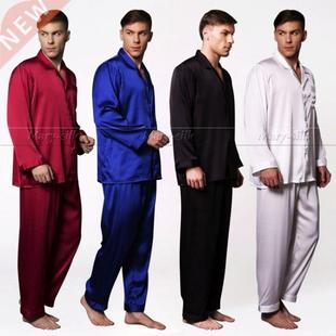 Mens Silk Satin Pajamas Set Pyjamas Set Pjs Sleepw