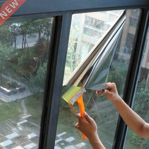 Black-Silver Self Adhesive Glass Sticker Vinyl One Way Visio