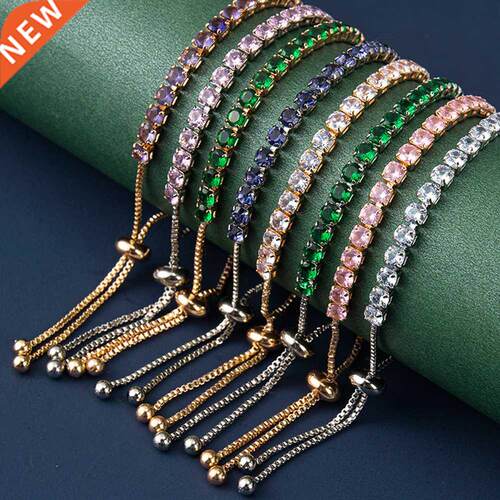 Luxury 4mm Cubic Zirconia Tennis Bracelets Iced Out Chain Cr
