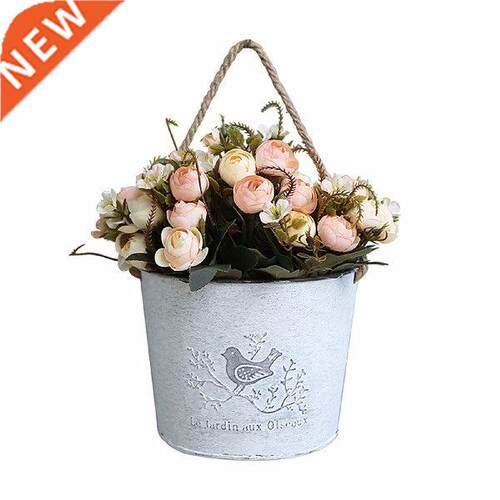 Vintage Metal Flower Vase Rustic French Wall Mounted Flower