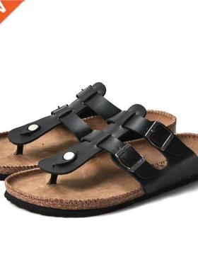 Cork Men's Flip Flops Summer Men Sandals Slippers Beach Casu