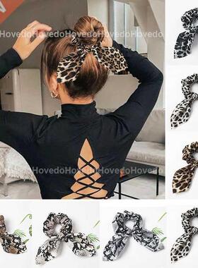 Fashion Leopard Bowknot Elastic Hair Bands for Women Girls S