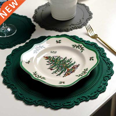 Retro Embossed Silicone Placemat Heat Proof Mat Household