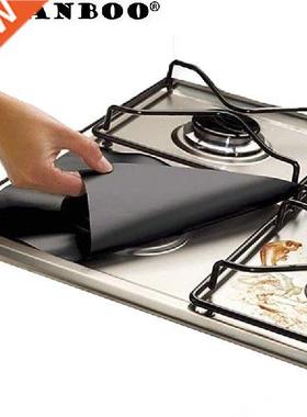 ORGANBOO 4Pcs/set Black Silver Reusable Foil Gas Hob Range