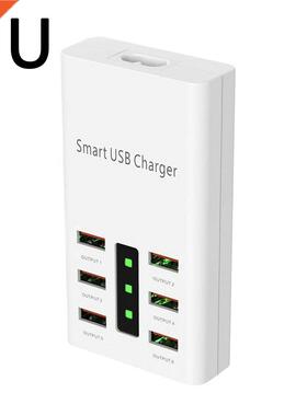 30W USB Charger Hub 6 Ports 6A Plug Power Socket Dock Fast