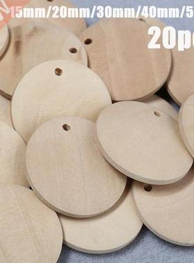 20Pcs/Lot 15/20/0/40/50mm Wood Circle Wooden Discs Round Je