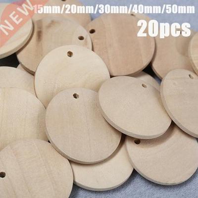 20Pcs/Lot 15/20/0/40/50mm Wood Circle Wooden Discs Round Je