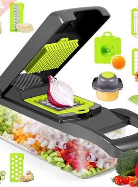 Multifunctional Vegetable Cutter Shredders Slicer With Baske