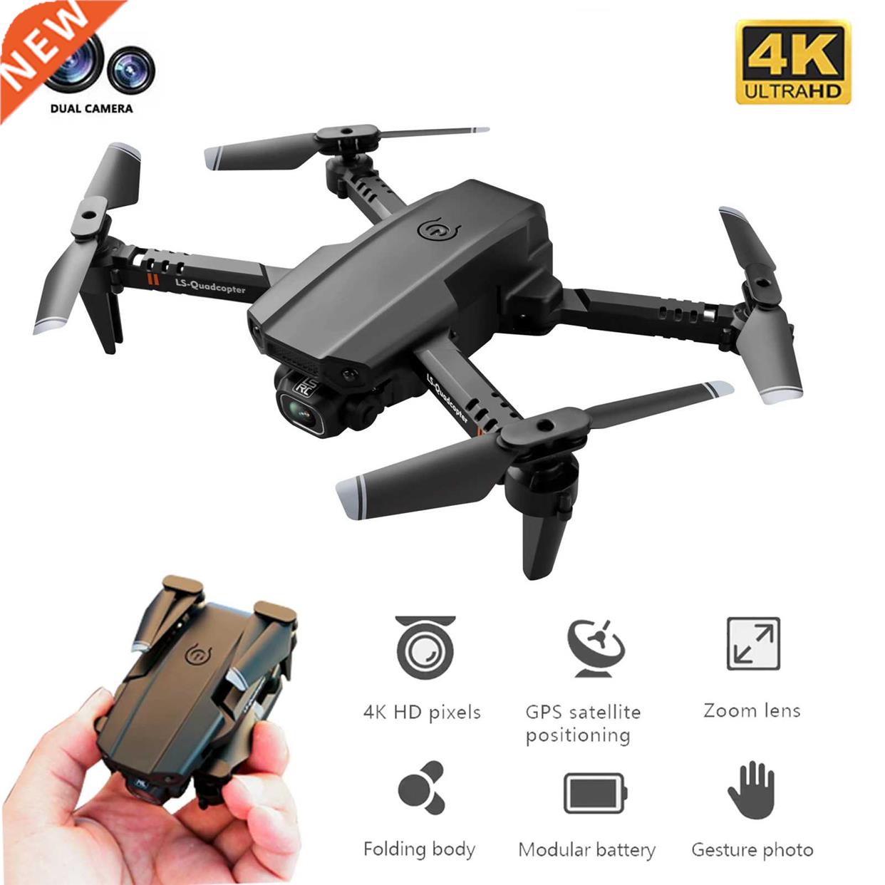 Mn Drone 4K Professonal Dual HD Camera Aeral Photo FPV