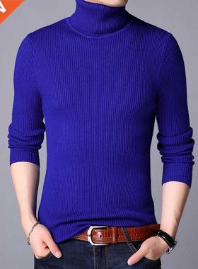 2022 Men Brand High Neck Knitted Pullover Bottoming Shirt Ne