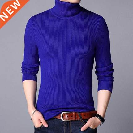 2022 Men Brand High Neck Knitted Pullover Bottoming Shirt Ne