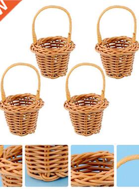 Mini Basket Baskets Flower For With Handle Girl Crafts