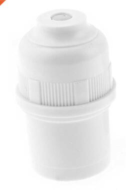2 Pcs White Shell E27 Bulb Socket Adapter AC 250V 4A