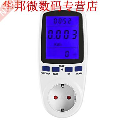 EU Plug 230 V 50Hz Backlight LCD Display Watt Huidige Voltag