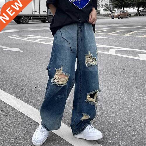 Korean version of ins hip-hop high sreet hipsters disressed