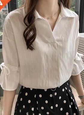 summer short sleeved shirt women loose csul blouse 女衬衫