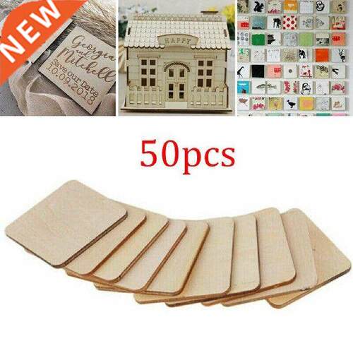 30/50PCS Wooden Square Shape Coasters Plain Wood Craft