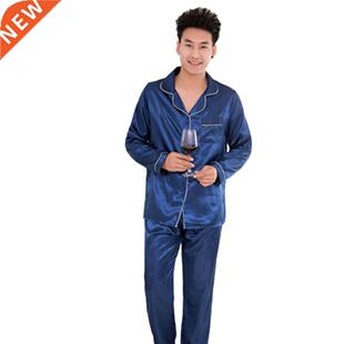 40%HOT Silk Satin Men Pajamas Set Fashion Sleepwear Couple S