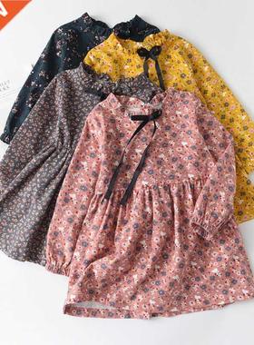 2021 Sprng Autumn Grls Prncess Dress Cotton Dresses For K