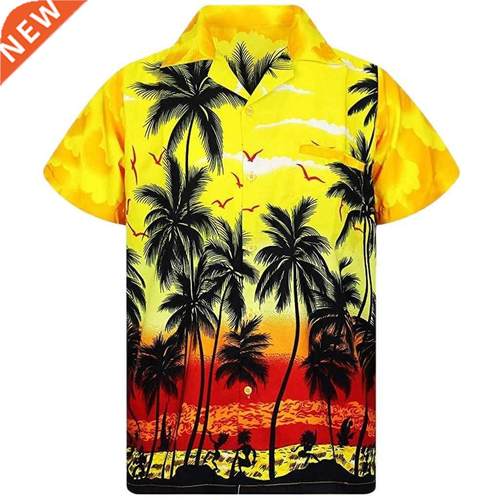 Summer Casual Fashion d Print Shirt For Men Loose Beach Shi