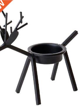 Christmas Iron Elk Candle Holders Tale Decor Merry