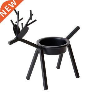 Christmas Iron Elk Candle Holders Tale Decor Merry