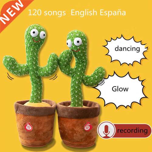 Lovely Talkng Toy Dancng Cactus Doll Speak Talk Sound Reco