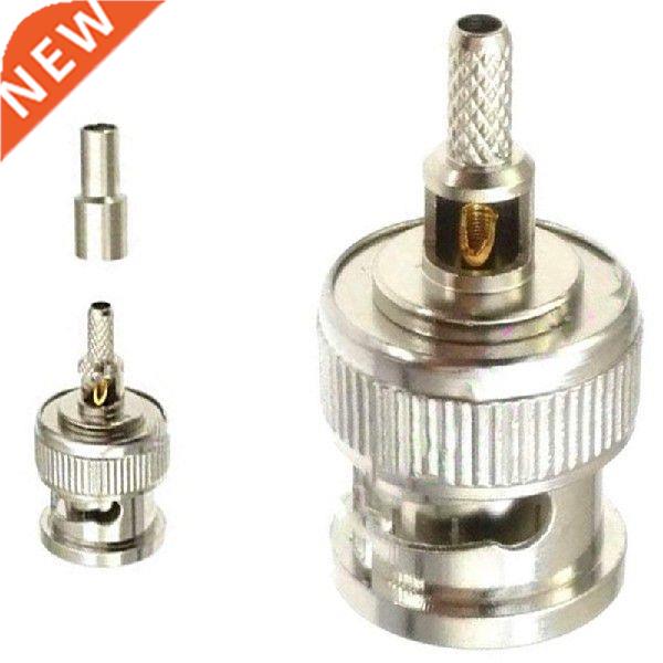 10 Pcs BNC Male Plug Window Straight Crimp for RG174 RG316