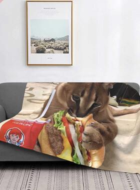 Funny Floppa Caracal Blanket Soft Fleece Spring Warm Flannel