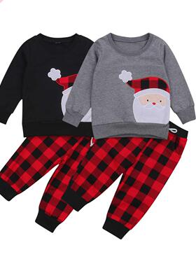 FOCUSNORM Autumn Winter Kids Boys Girls Christmas Pajama Set