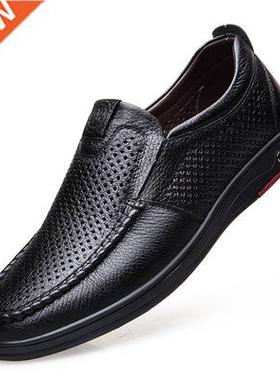 2021 Newly Men's Summer Loafers Shoes Genuine Leather Soft M