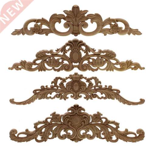 Rectangle Carving Natural Wood Appliques For Furniture Cabin