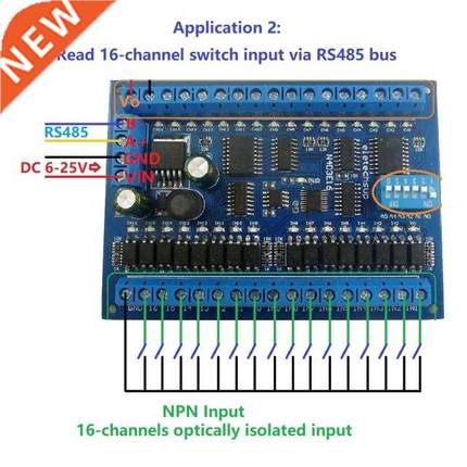 DC 12V 24V 16 Input 16 Output RS485 Remote Control Switch PL